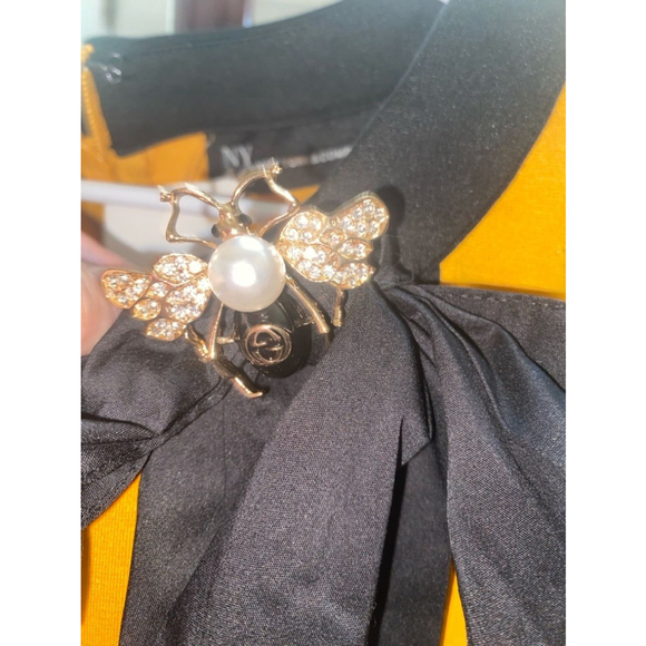 Women's New York & Company Yellow and Black Dress Size XXL - Picture 4 of 8